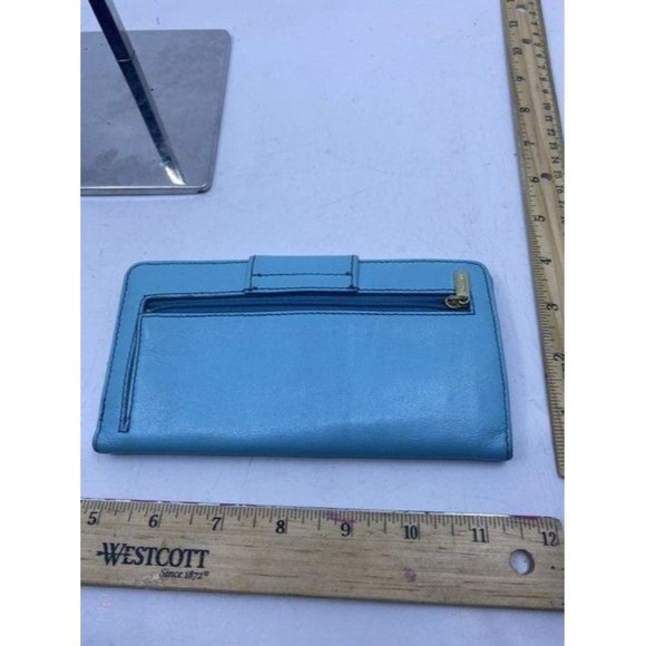 Fossil Blue Leather Large Card Id With Expandable - Picture 3 of 8